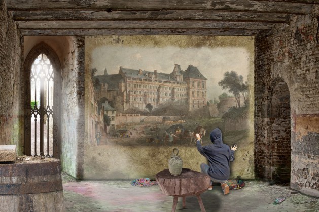 Fresque mural du chateau de blois par une jeune artiste